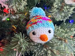 Christmas Decoration Crochet Pattern Snowman Head