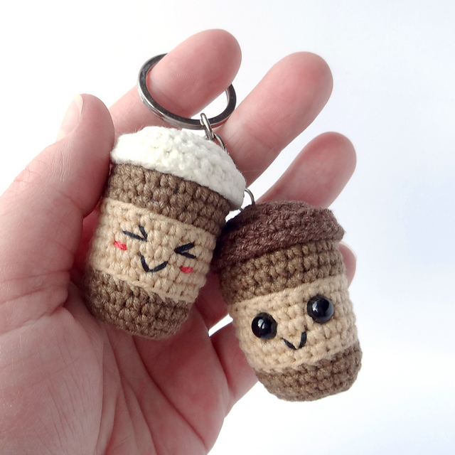 Coffee Cup Keychain Crochet Pattern