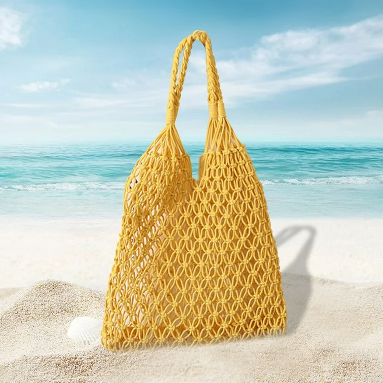 Raffia summer crochet bag for beach